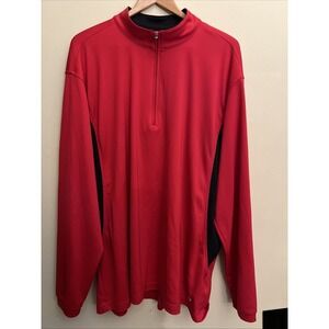 Bolle Golf Mens XXL Red Thermal Quarter Zip Pullover Long Sleeve Shirt
